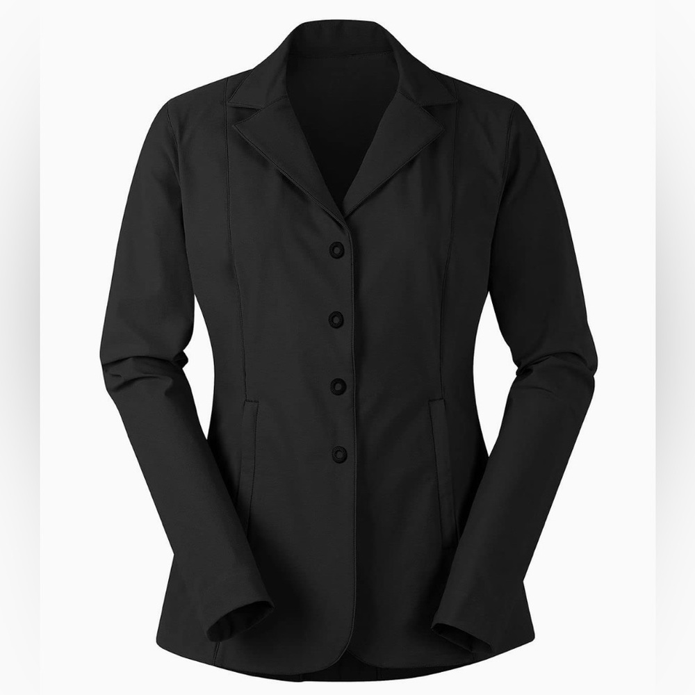 Kerrits Stretch Competitor Koat 4-Snap Show Coat Size XS Black Lightweight EEUC